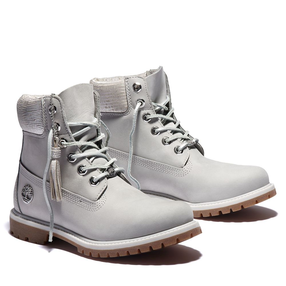 Timberland Womens 6-Inch Boots Premium Waterproof - Grey - India KM3972854